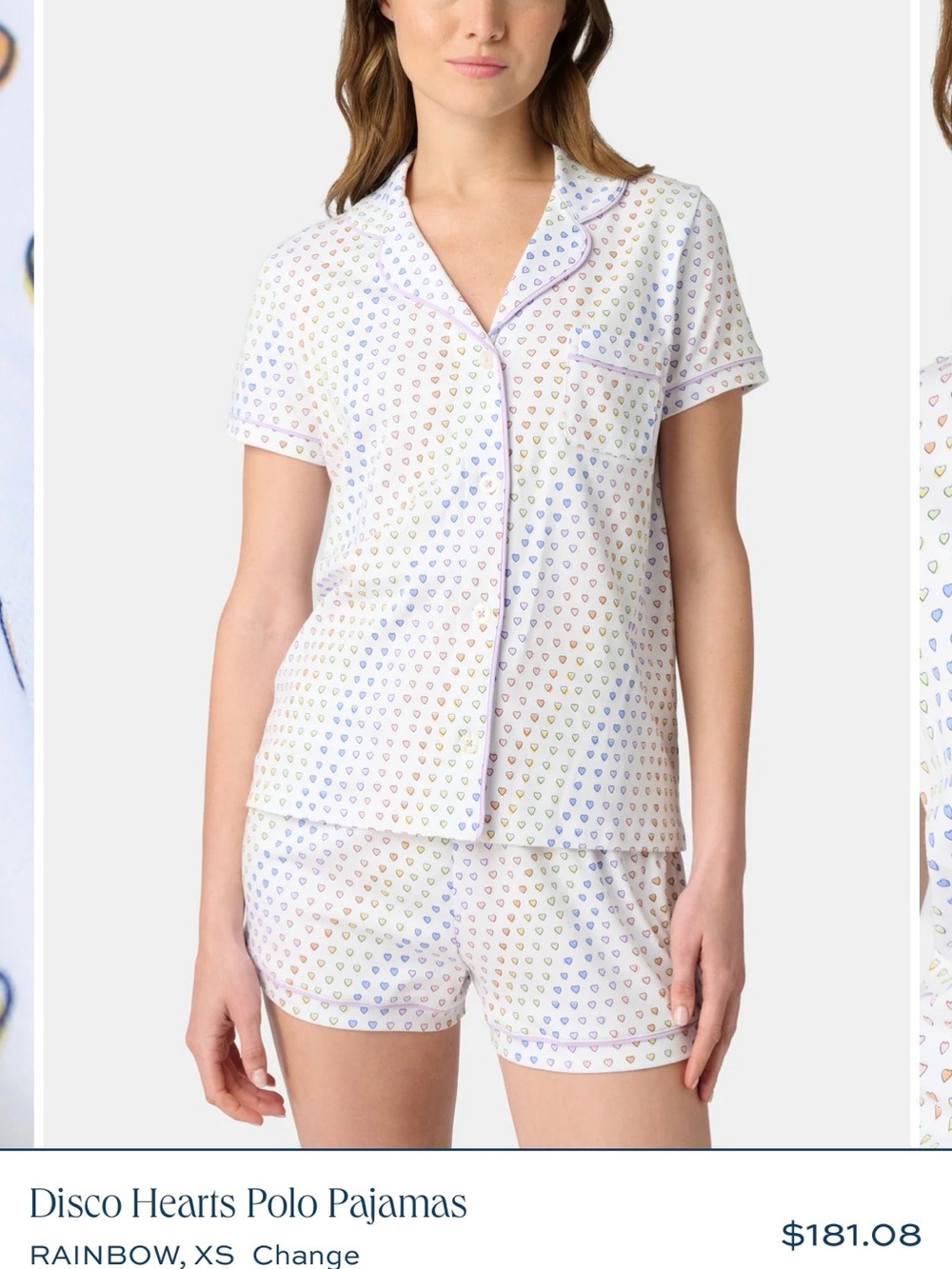 Roller Rabbit Rainbow Hearts Polo Pajama Set
Size XS
100% Pima Cotton